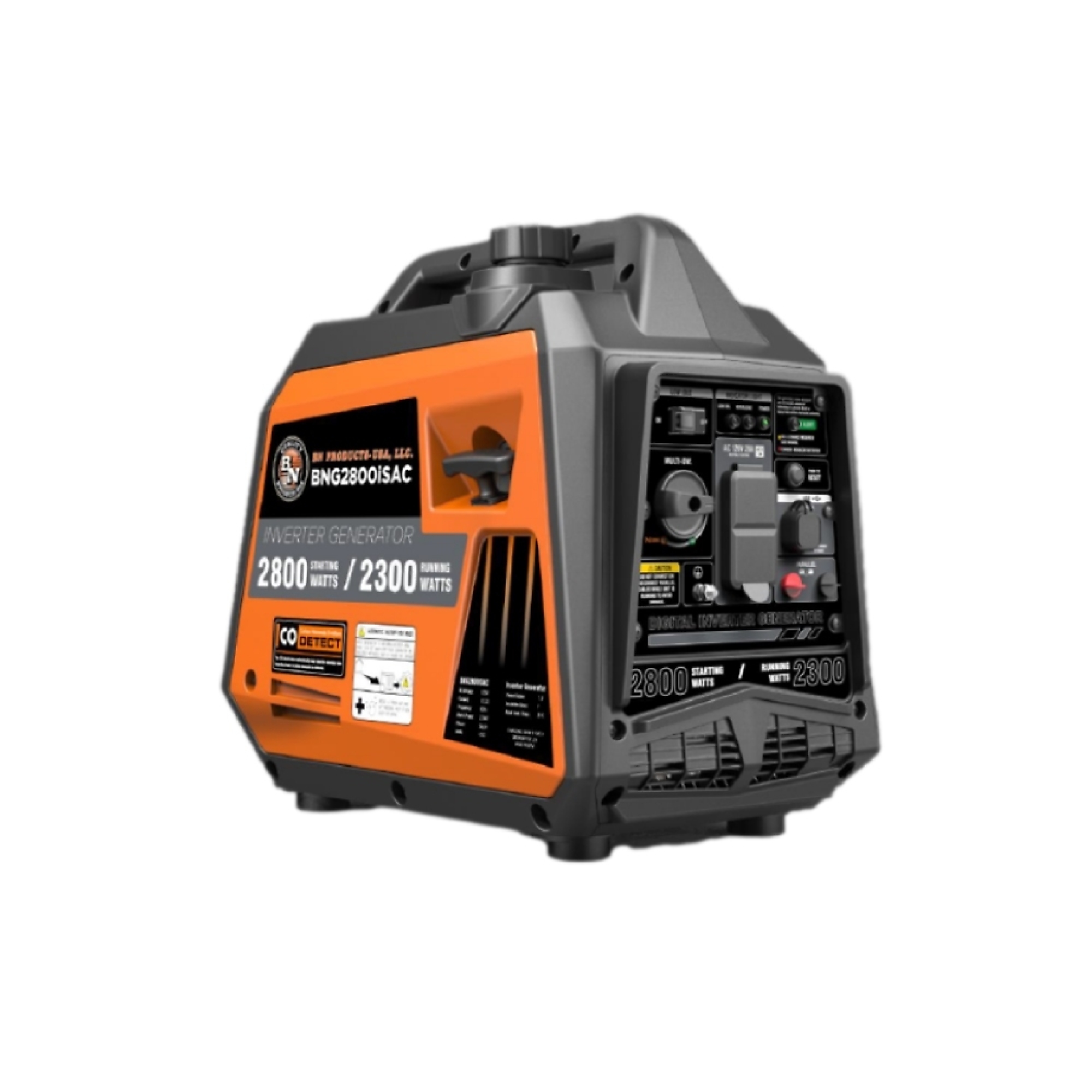 The BNG2300iSAC is a 2800 Watt (Max) / 2300 Watt (Rated), gasoline-powered inverter generator that is a great addition to our line of BN Products USA™ generators.